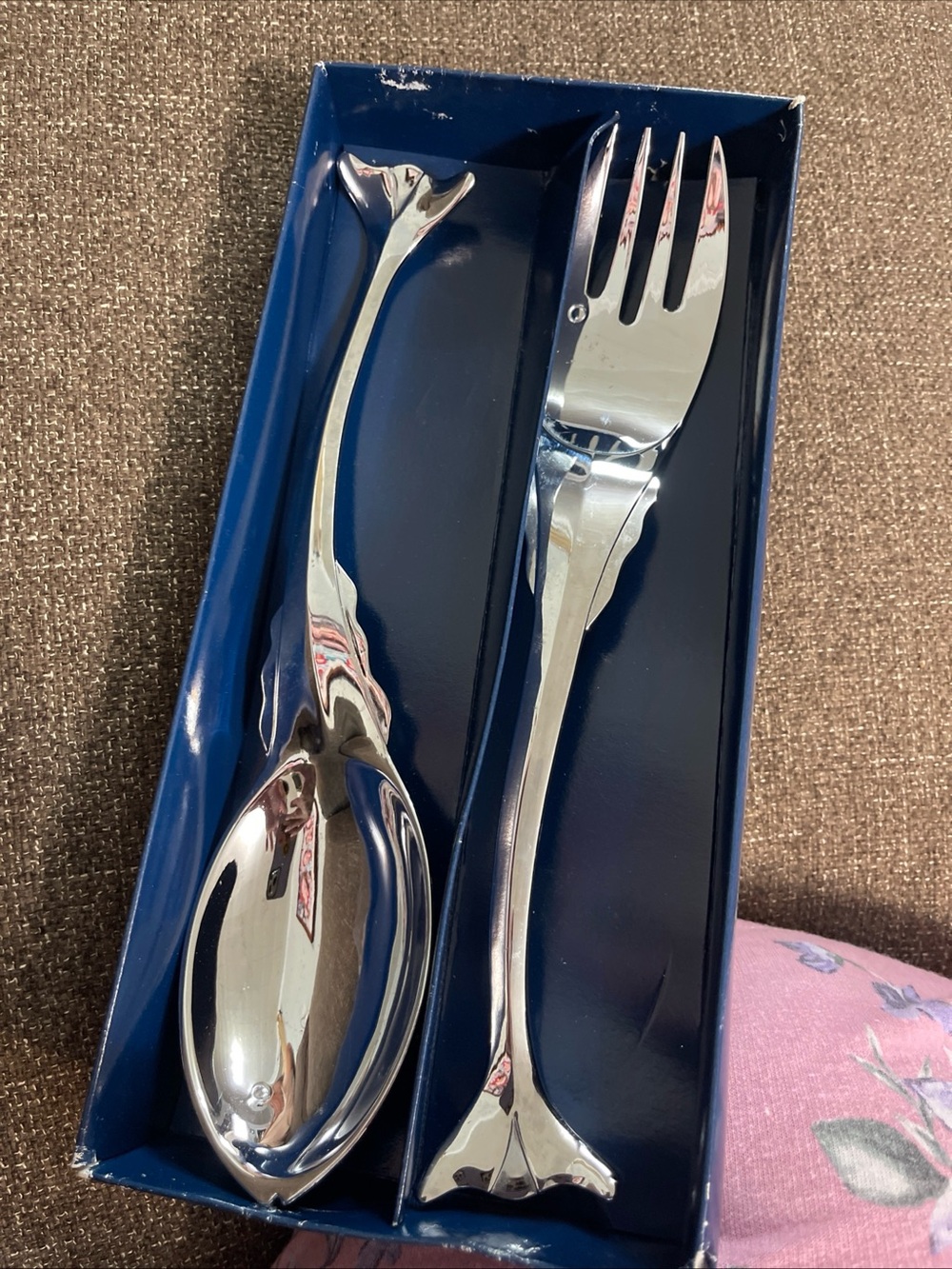 Godinger Silver Art Chrome Salad Serving Fork and Spoon